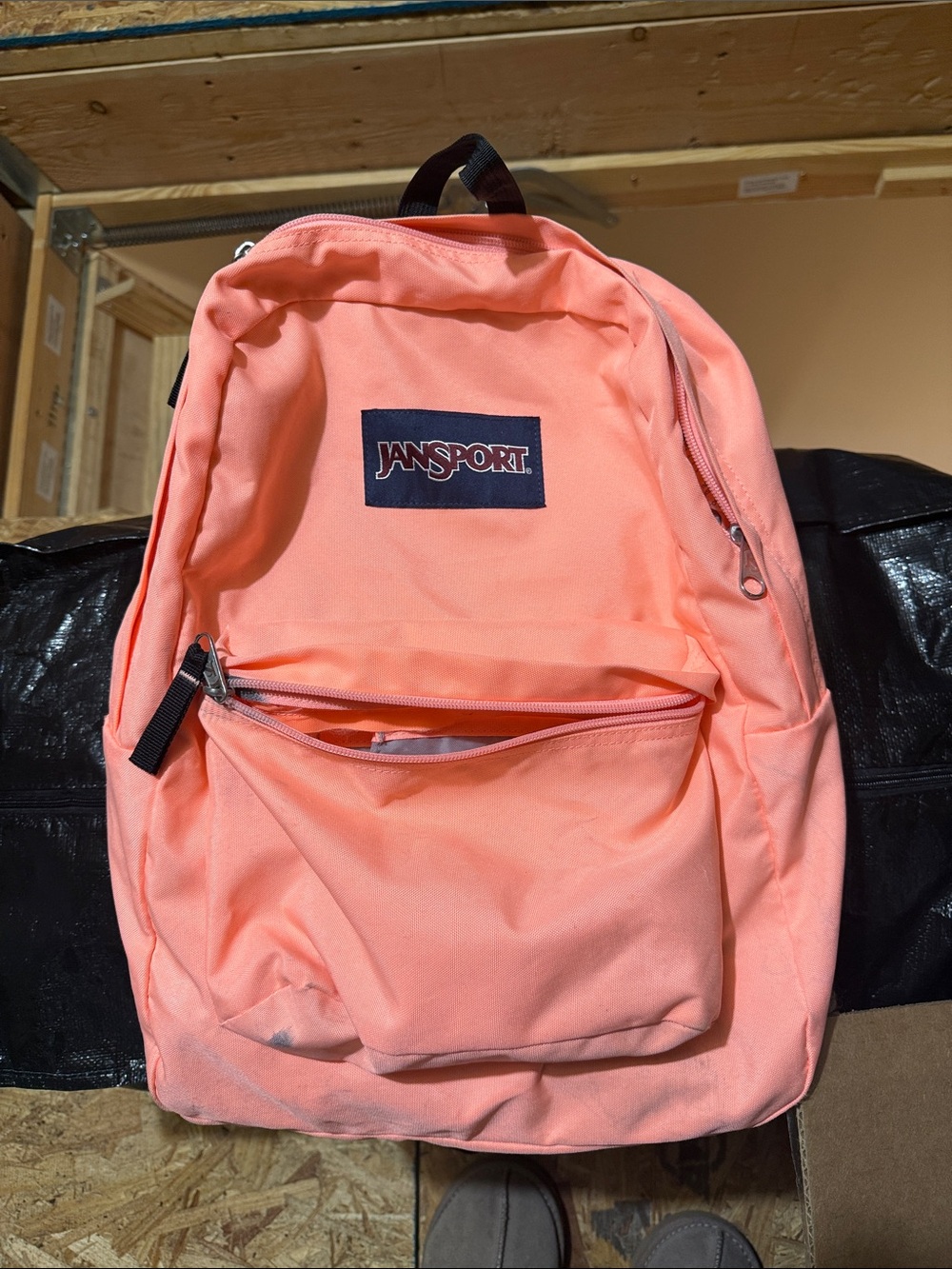 Jansport Backpack in neon peach orange